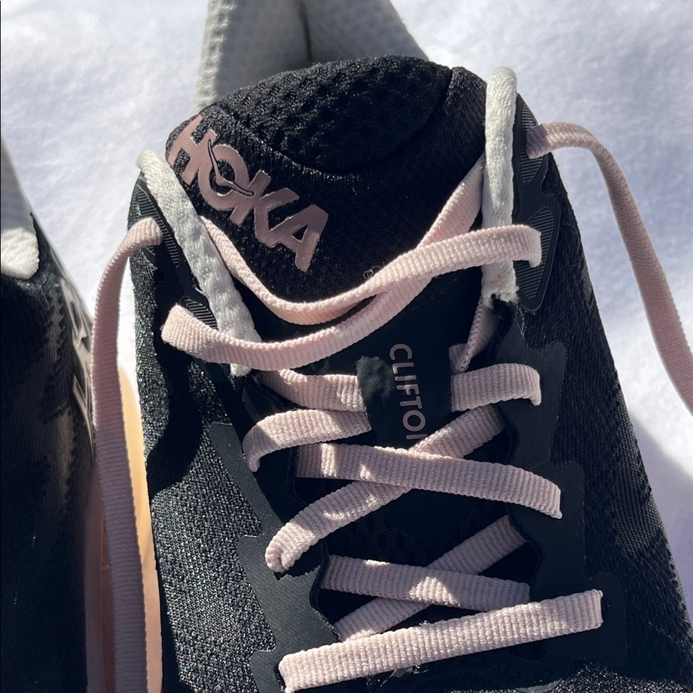 Hoka Women's Black and Light Pink Athletic Shoes - Picture 5 of 8